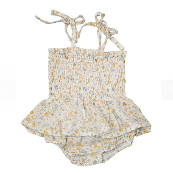 Angel Dear Smocked Bubble W/ Skirt - FLAXEN FLORAL - Picture 1 of 4